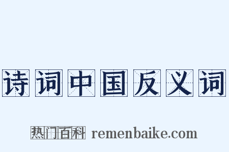 诗词中国反义词是什么意思的图片